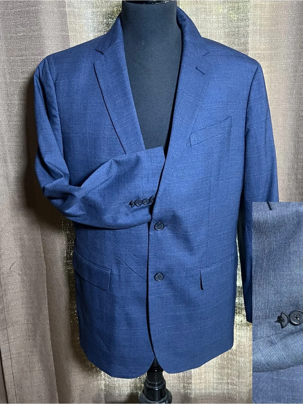 Banana Republic SportCoat Casual Business Suit Jacket SlimFit Texture Navy 44R
